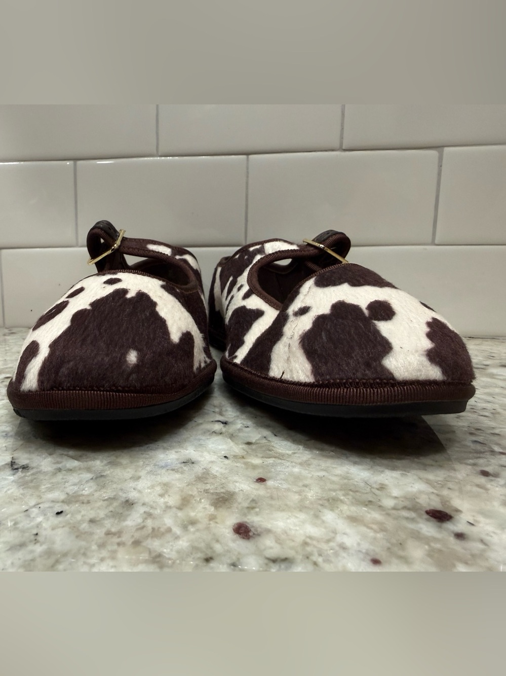 Universal Thread Brown & White Cowprint Mary Jane Shoes Size 8 NWOT or 8 1/2 NWT - Picture 5 of 16